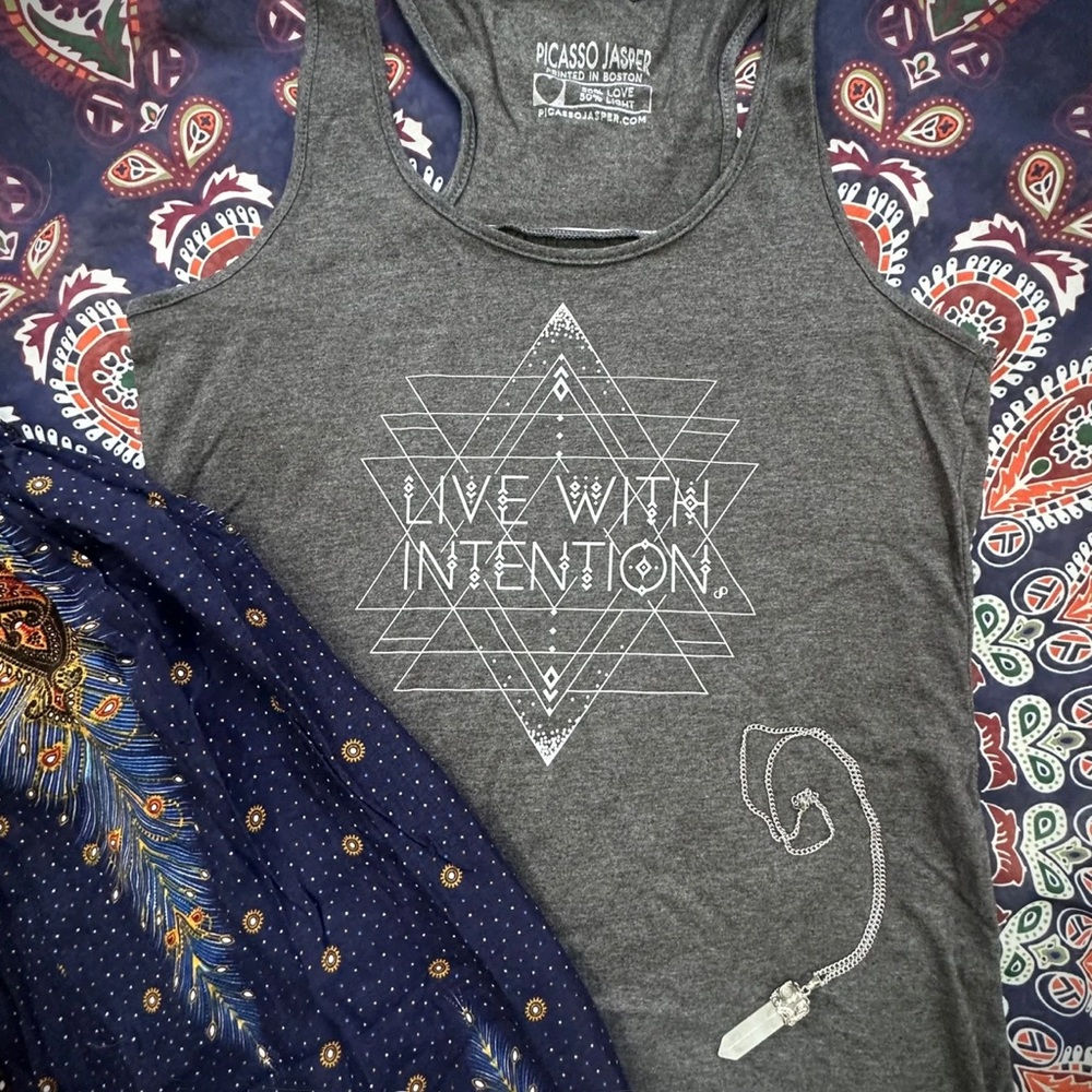 Live With Intention Flowy Racerback Tank - Picture 6 of 7